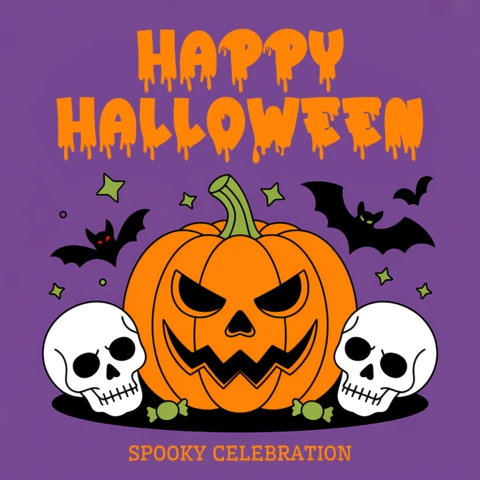 おばけのハロウィンかぼちゃデザインテンプレートのフェスティブアパレル用