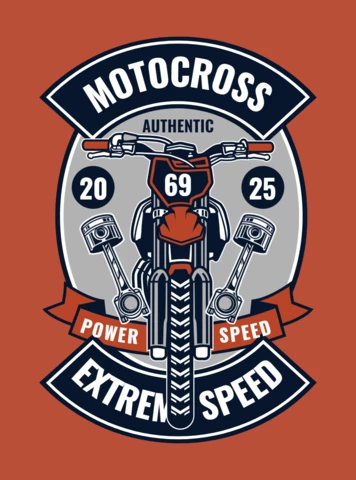 Motocross Extreme Speed T-shirt Design Template