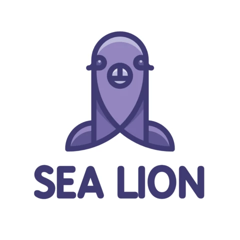 Szablon logo lwa morskiego