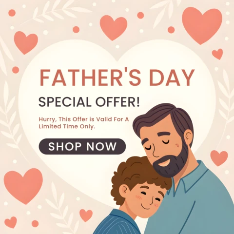 Father's Day Special Offer Template – Heartwarming Cartoon Design for Limited-Time Promotions