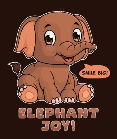 Elephant joy! edytowalny szablon dla zabawy i uśmiechu