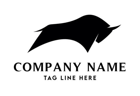 Bull Company Flat Logo Design Template