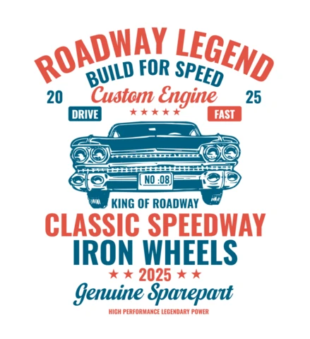 Roadway Legend Custom Engine T-shirt Design Template
