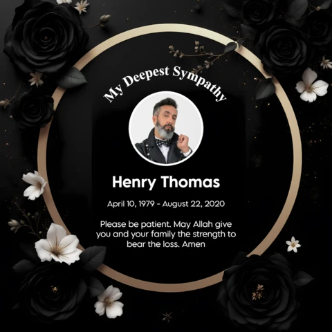 Elegant Sympathy Template with Floral Design for Memorial Cards