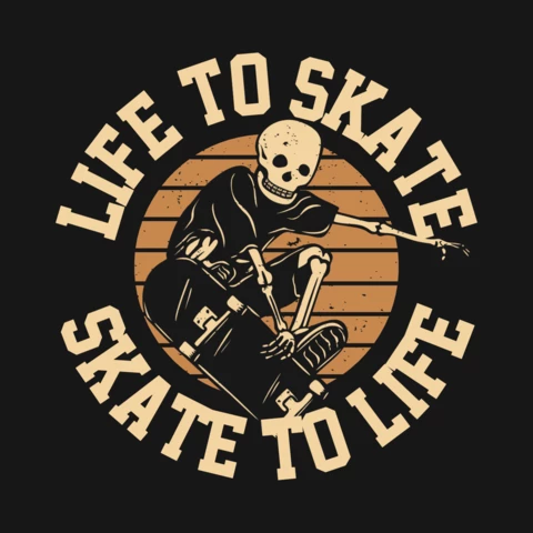 Skelett spielt Skateboard Vintage T-Shirt Design-Vorlage