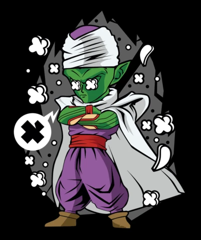 Modelo de design do personagem de desenho animado Picollo