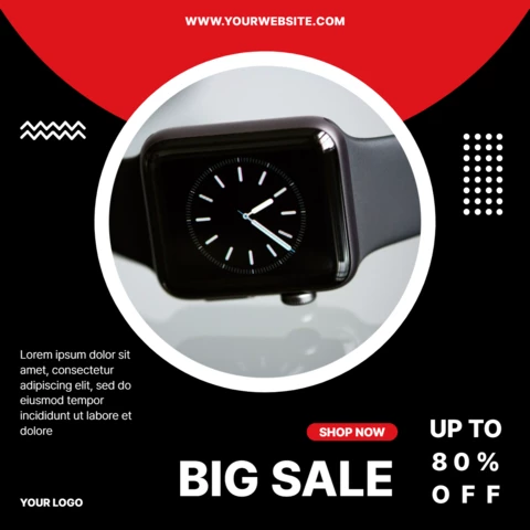 Watch Store Big Sell Social Media Post Design Template