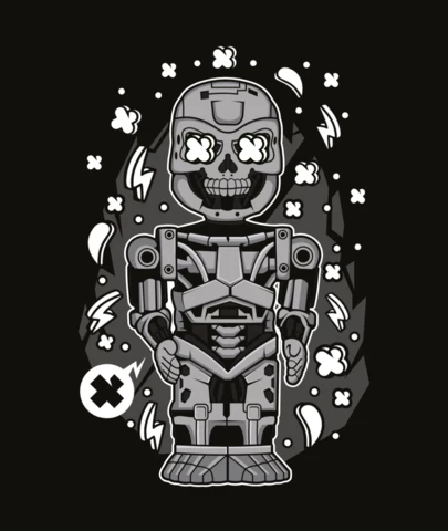 Terminator Skull Pop Culture T-Shirt Design Template
