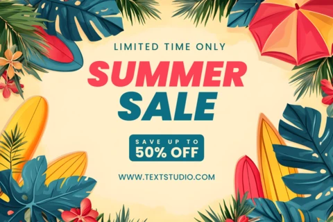 Vibrant Summer Sale Design Template with Tropical Elements