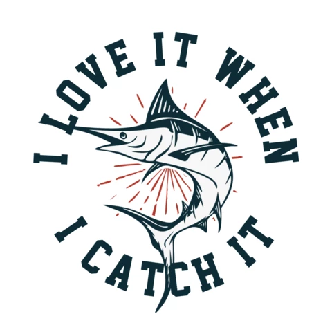 I Love It When I Catch It Fishing Vintage T-shirt Design Template