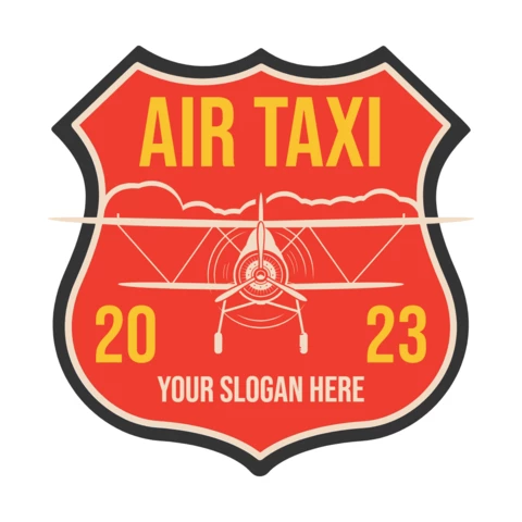 Air Taxi Biplane Badge Template Design