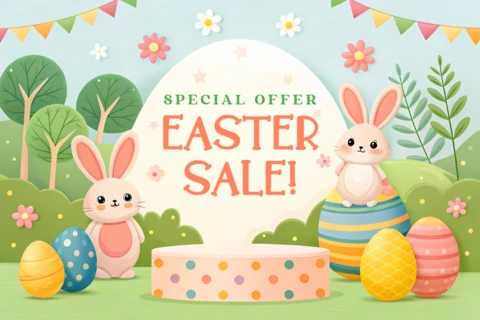 Whimsical Easter Sale Design Template for Festive Promotions