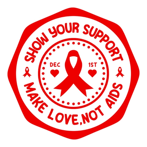 AIDS Logo Design Template Red