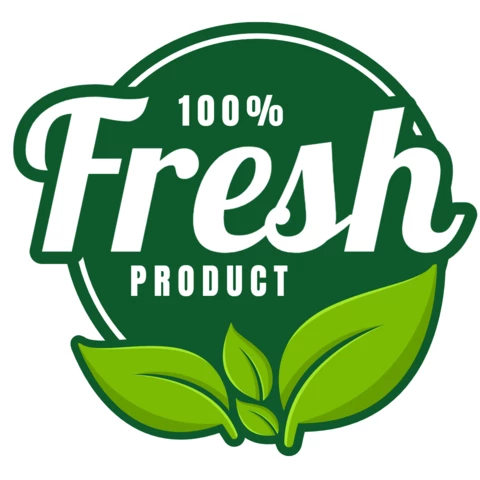 Modelo de design de logotipo de produto natural fresco verde