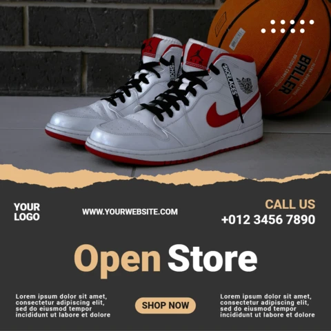 Opening Streetwear Store Sneakers Instagram Post Design Template