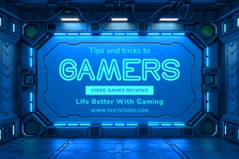 Diseño de plantilla de juegos futurista con efectos de neón para gamers