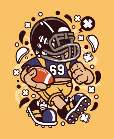 Football Kid Cartoon Character Design Template