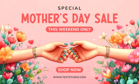 Floral Mother's Day Sale Template Design – Editable Weekend Promotion