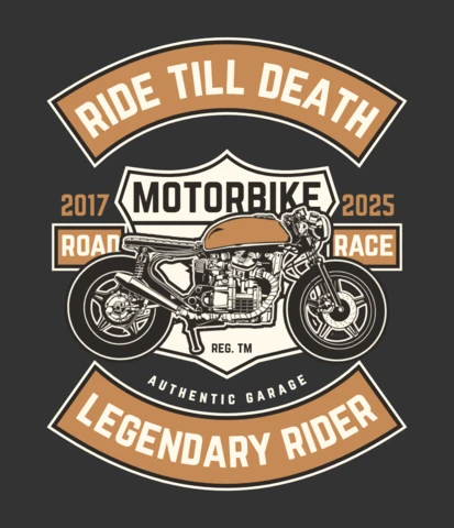 Legendary Motorcycle Rider T-shirt Design Template