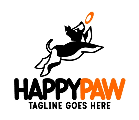 Modèle de logo "Happy paw" (patte heureuse)