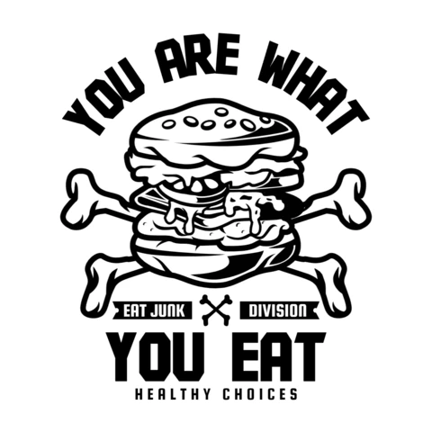 You Are What You Eat Burger T-Shirt Design Template