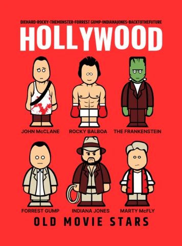 Hollywood Movies Characters Indiana Jones T-Shirt Template