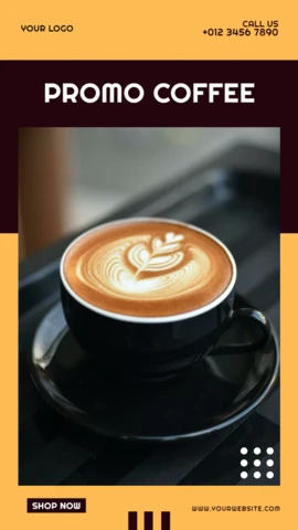 Coffee Shop Promotional Instagram Story Post Design Template