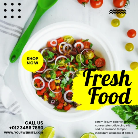 Modern Textured Restaurant Advertisement Instagram Post Design Template