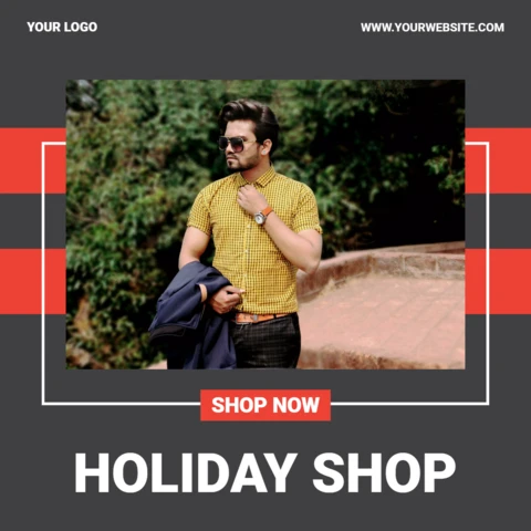 Grey And Red Ad Instagram Post Design Template