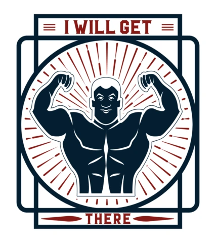 Motivational Fitness Design Template with Retro Style for Merchandising