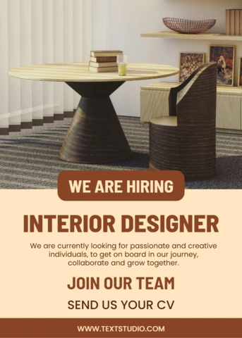 Modern Interior Design Hiring Template for Job Postings