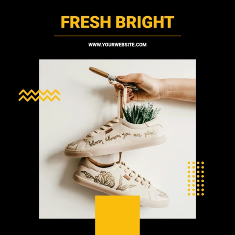 Black And Yellow Instagram Marketing Post Design Template