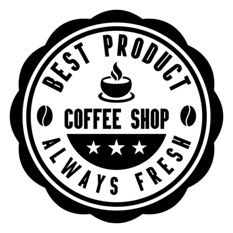 Modelo de design de logotipo de cafeteria sempre fresca