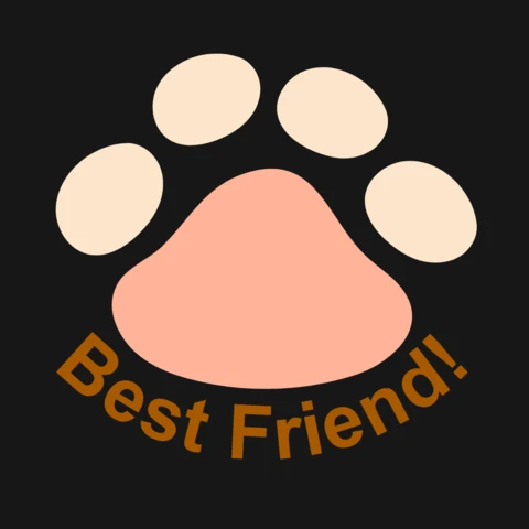 Cute Cat Paw Best Friend T-Shirt Design Template