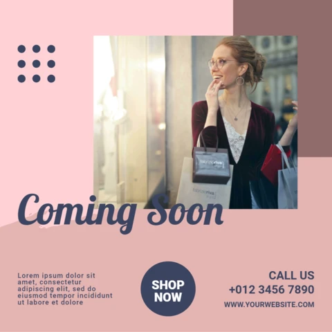 Binnenkort vrouw mode instagram post ontwerpsjabloon