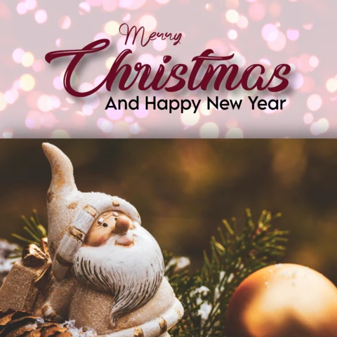 Design minimalista de postagem de Feliz Natal no Instagram em branco e vermelho