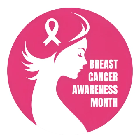 Breast Cancer Awareness Month Design Template with Feminine Silhouette for T-Shirt