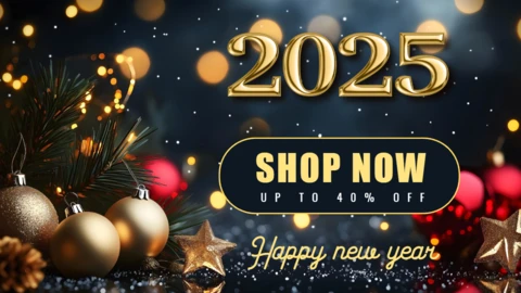 2025 modèle de bannière de vente vibrante pour le nouvel an