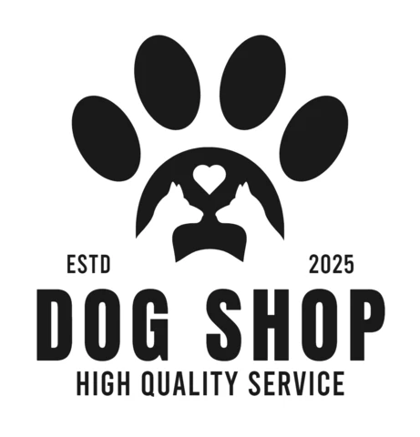 Modelo de design de logotipo de loja de cães