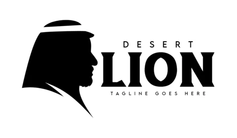 Desert Lion Logo Design Template