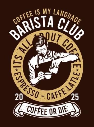 Le café est ma langue t-shirt du club des baristas - modèle de t-shirt