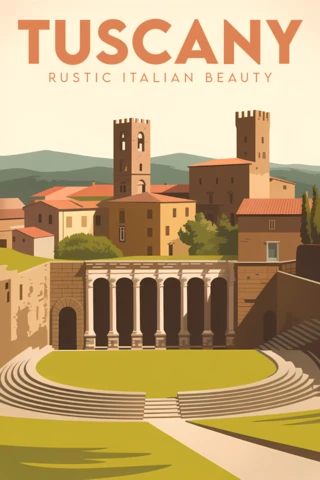 Vintage Tuscany Design Template for Travel Posters