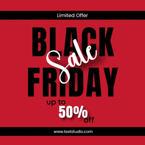 Black and red black friday sale instagram post templete