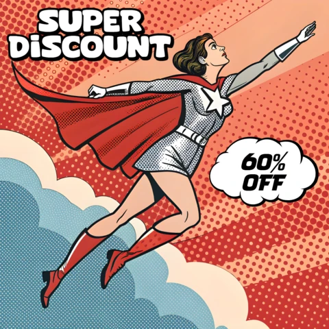 Modèle de design de super-héros pop art pour flyers promotionnels