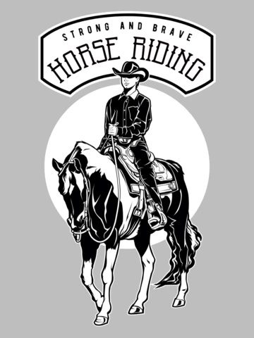 Horse Riding Character T-Shirt Design Template