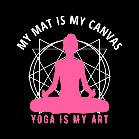 Modello di t-shirt con citazione Yoga is my art