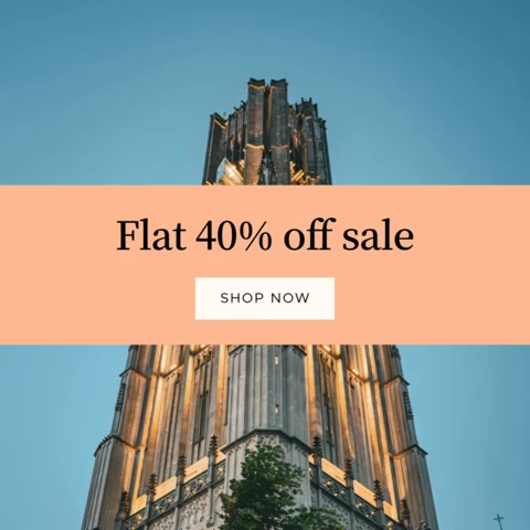 Modern Orange Flat 40 Percent Off Sale Instagram Post Design Template
