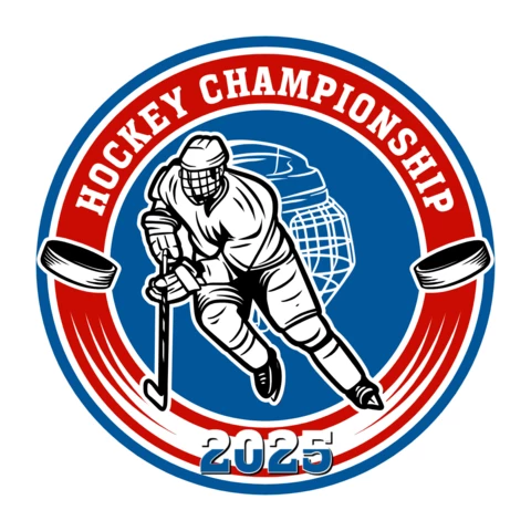 Hockey Championship Badge Logo Design Template