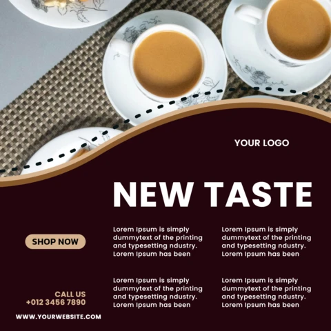 New Taste Social Media Poster Design Template