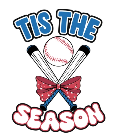 Tis The Season Baseball & Festive Spirit Combined T-Shirt Design Template